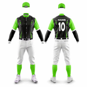 <b>Baseball</b> Uniform Custom Heat Transfer Printed Jersey Sublimation Uniform Solid Color Anti-Bacterial Player Jersey with Pant - Product Image 1
