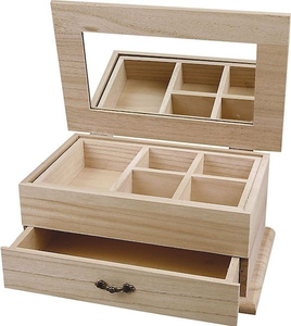 Caja de Almacenamiento de Madera Rústica con Cajón, Decoración Elegante para el Hogar, Solución de Almacenamiento Única con Asa Antigua - Product Image 1