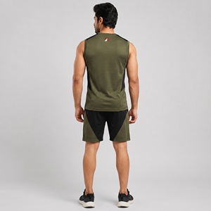 Conjunto de pantalones cortos sin mangas para hombre, conjunto deportivo ligero de dos piezas, ropa deportiva informal de tela transpirable para entrenamiento en el gimnasio y verano - Product Image 2