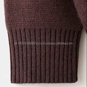 Wholesale <b>Men's</b> Acrylic Blend Plane Knit Sweater O-Neck Long Sleeve Pullover <b>Jumper</b> Charcoal <b>Brown</b> Quick Dry Breathable Winter - Product Image 5
