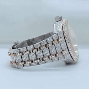 Montre Chronographe de Luxe en Acier Inoxydable 41MM, Édition Limitée, Diamant Moissanite VVS1, Mouvement Quartz, Verre, Style Hip-Hop - Product Image 3