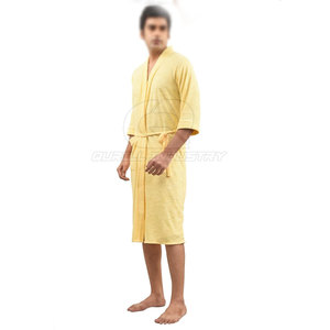 Peignoir en polaire pour homme 100% coton à manches longues avec capuche pour la maison, l'hôtel et le spa - Chaleur toute saison - Product Image 3