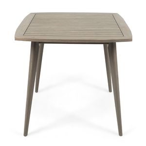 Tavolo Quadrato da Esterno in Legno di Acacia con Gambe Diritte Colore Grigio - Product Image 2