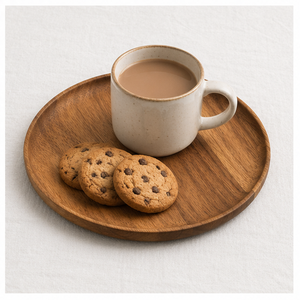 Assiette de service ronde en bois d'acacia écologique de qualité supérieure, style rustique, pour la décoration de table de mariage et les hôtels - Product Image 4
