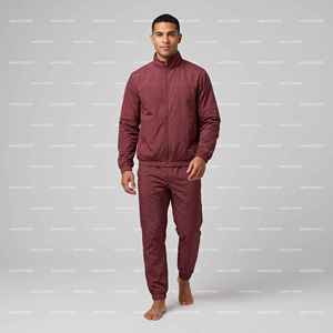 Ensemble deux pièces pour homme : Veste coupe-vent légère imprimée vintage personnalisée par le fabricant OEM et pantalon de survêtement en nylon - Product Image 2