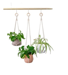 Simple Minimalist No Tassel Macrame Plant Hanger Customized Macrame Plant Hanger for <b>Wall</b> and Window Decoration - Product Image 1