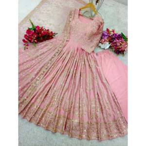 Conjunto de diseñador para mujer elegante vestido de fiesta con seductor Dupatta - Product Image 3