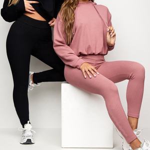 Conjunto Deportivo RUIQUWIN para Mujer, Invierno, Color Sólido, Informal, Transpirable, Holgado, Leggings para Correr, Chaqueta de Yoga, Manga Larga - Product Image 4
