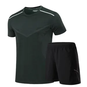 Men's Sportswear Quick Dry Short Sleeve Sports Running Shorts Suit Gym Wear Basketball Squash Soccer Tracksuit <b>Sets</b> - Product Image 4