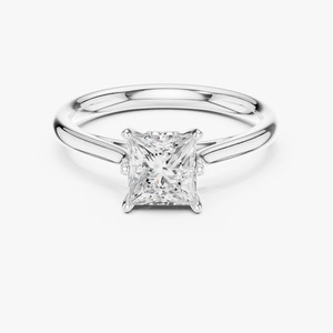 Bague de fiançailles solitaire multi-griffes en or jaune 9K avec diamant de laboratoire taille princesse 2,10 carats, bijoux de mariée personnalisés, vente en gros - Product Image 3