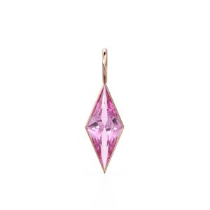 Colgante de Turmalina Rosa en Oro Amarillo Sólido de 18k / Piedra de Nacimiento de Octubre / Bisel para Joyería / Gema Rosa / Diamante - Product Image 1