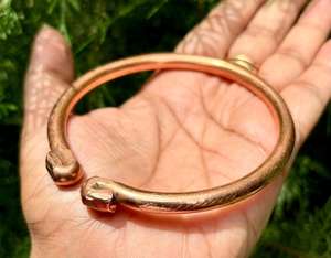 Brazalete de Cobre Puro para Hombre, Joyería Espiritual para Kriya y fines Astrológicos, 57 gramos de Cobre Sólido - Product Image 1