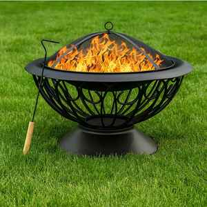 Brasero Moderno de Acero para Exteriores, Decorativo, para Leña, para Jardín, Patio, Fogata, Estufa, Cesta para Leños - Product Image 1