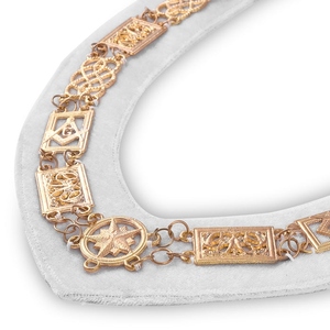Collier de chaîne Grand Officers Blue Lodge plaqué or, en velours blanc, pour la cérémonie maçonnique, insignes fraternels, qualité supérieure - Product Image 4