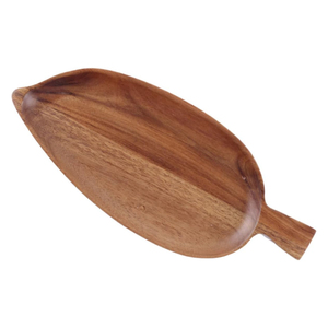 Palé de madera de acacia seguro para alimentos, bandeja creativa para aperitivos, plato de madera para servir, bandeja de comida, plato de postre, plato de mesa de cena de pan - Product Image 1