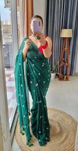 Sari de Algodón Khadi Premium para Mujer, Prenda Étnica Tradicional India con Blusa Bordada, Sari de Algodón Khadi - Product Image 3