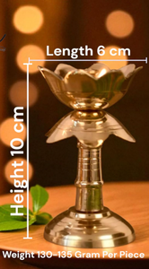 Lampe à huile Diya en laiton en forme de lotus pour la décoration de Puja Diwali, design traditionnel de lotus, Diya de temple pour la maison et les cadeaux - Product Image 5