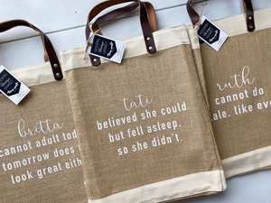 High Strength Natural Jute Grocery Carry <b>Bag</b> with Thick Handles for Sustainable Retail Packaging - Product Image 6