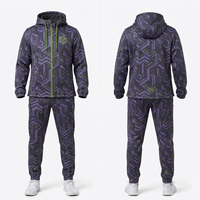Survêtement de course softshell à sublimation, veste à capuche zippée et pantalon, uniforme personnalisé pour équipe de cheerleading et danse, entraînement OEM