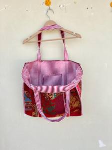 Sac fourre-tout matelassé patchwork en gros – Grand sac à main en coton à bandoulière pour femme - Product Image 4