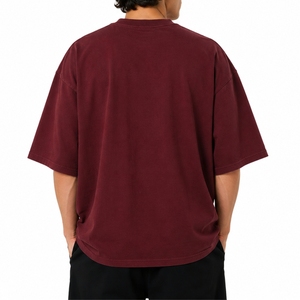 เสื้อยืดคอตตอนทรงหลวมสำหรับผู้ชาย ผ้าเนื้อนุ่ม หนัก ทนทาน ตัดเย็บคุณภาพดี สวมใส่สบายทุกวัน รับตัดเย็บตามแบบ - Product Image 2