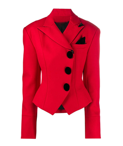 Women's red Genuine Leather Moto Jacket Full Sleeve <b>Zipper</b> Closure Stand Collar Autumn Style - Product Image 1