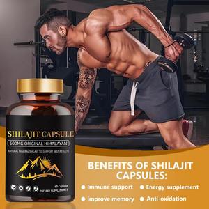 Cápsulas de Shilajit del Himalaya OEM/ODM para Energía y Apoyo Inmunológico, Shilajit Vegano Orgánico Puro, 60 Cápsulas para Adultos, Hombres y Mujeres - Product Image 4