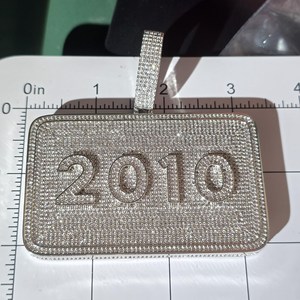Colgante de Plata con Número 2010 Personalizado, Chapado en Rodio, Joyería Hip Hop con Moissanita, Venta al Por Mayor, Regalos para Hombres y Mujeres - Product Image 3