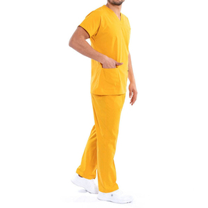 <b>Top</b> Selling Men's Hospital Scrub Suit For Customized Logo & Color Low MOQ Solid Color Quick Dry Nurse Uniform Design - Product Image 2