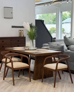 Juego de Mesa de Comedor Moderno de Madera de Teca Sólida, Sillas de Comedor Minimalistas de Estilo Escandinavo, Muebles para Hotel o Villa - Product Image 2
