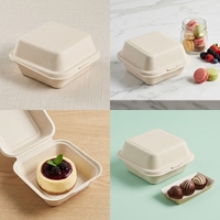 Boîte d'emballage alimentaire jetable écologique pour boulangerie avec couvercle à charnière