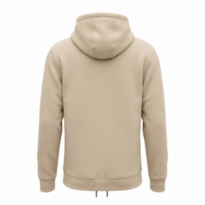 Sudadera con Capucha Beige para Mujer, de Felpa, con Bolsillo Canguro, Estilo Casual, Urbano, con Logotipo Personalizado - Product Image 3