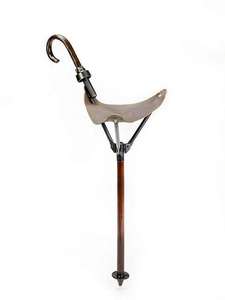 A <b>Shooting</b> Seat Stick with a Wide Tan Leather Seat - Product Image 4