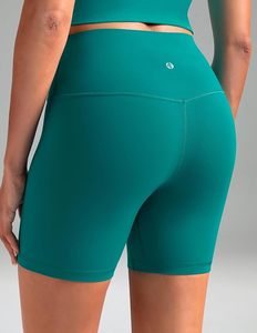 Shorts cyclistes taille haute pour femme, couleur unie, tricoté extensible, style sportif, taille élastique sans couture, vert sarcelle - Product Image 6