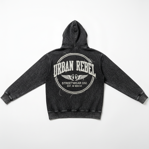 Sudadera con Capucha y Cremallera de Algodón Peinado de 500 GSM, con Logotipo Bordado Desgastado, Meeroos Industries - Product Image 3
