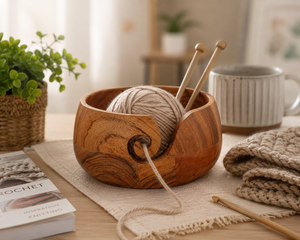 Handmade Porcelain Food <b>Serving</b> <b>Bowl</b> with Handle for Knitting Crochet Eco-Friendly Japandi Wabi Sabi Craft Storage for Presents - Product Image 1