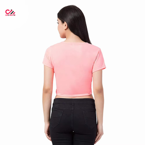 Camiseta Corta de Algodón Suave de la Mejor Calidad, Nueva, para Mujer, con Logotipo Personalizado, Transpirable, de Secado Rápido - Product Image 3