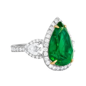 8.78 CT <b>Emerald</b> Cut Moissanite Pear Engagement <b>Ring</b> 925 <b>Silver</b> Party Jewelry - Product Image 2