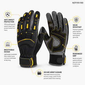 Gants de travail robustes Nofyan Ind 2026 OEM/ODM avec logo personnalisé, gants de sécurité pour mécaniciens, antidérapants, gants de travail industriels - Product Image 1