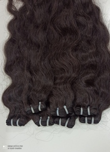 Extensions de cheveux naturels Remy de luxe pour femmes, épaisses, lisses, imperméables, sans perte et réutilisables, noir naturel, ondulation naturelle - Product Image 4