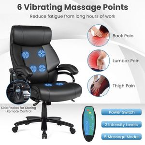 Sedia da Ufficio in Pelle PU con Schiuma Spessa e Funzione Massaggio - Product Image 5