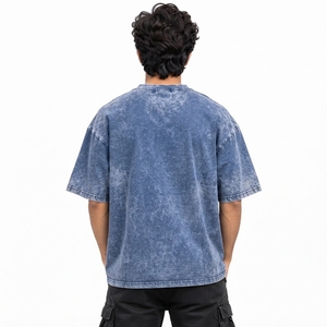 T-shirts pour hommes en coton de qualité, coupe moderne, style streetwear vintage, effet délavé, confort quotidien, T-shirts pour hommes en coton de qualité, coupe ample, effet délavé - Product Image 2