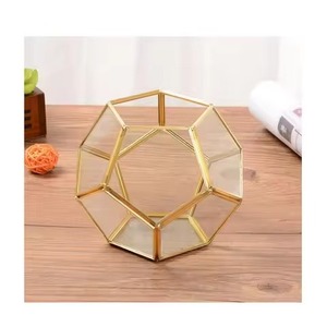 Terrario de Metal Moderno, Macetero de Vidrio, Elegante Soporte para Plantas de Interior, Decoración Geométrica para el Hogar - Product Image 3