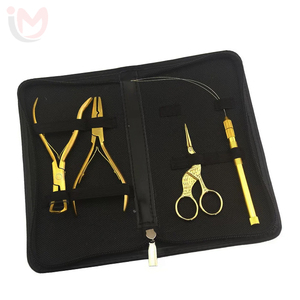 Wholesale custom elastic band wigs Printed logo <b>Extension</b> <b>Beading</b> Tool Kit Apply and Remove Plier Set - Product Image 1