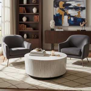 Table basse de luxe faite à la main en os incrusté, écologique, pour salon, style nordique minimaliste, décoration intérieure, artisanat unique, couleur personnalisable - Product Image 2