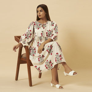 Women's for Red Floral Printed <b>Maxi</b> Boho Regular Fit Lantern <b>Sleeve</b> O-Neck Casual Breathable <b>Summer</b> Autumn <b>Dress</b> - Product Image 6