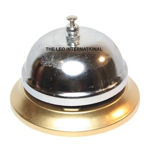 Premium <b>Table</b> Bell Durable Metal Service Bell with <b>Clear</b> Loud Ring Sound Classic Press Button Design for Reception Desk - Product Image 1