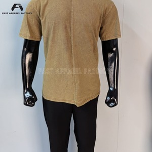 เสื้อยืดผู้ชายแบบย้อมสีเอซิด สกรีนโลโก้ตามสั่ง ดีไซน์ย้อมสีเอซิดทันสมัย สวมใส่สบาย เหมาะสำหรับใส่ลำลองทุกวัน บริการ OEM - Product Image 4