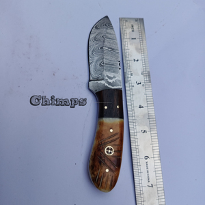 Damascus Steel Hunting Outdoor Camping Quick-Change <b>Knife</b> Burnt Camel <b>Bone</b> Walnut Wood <b>Handle</b> 3-Year Warranty Customizable OEM - Product Image 4