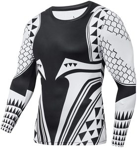 Rashguard à manches longues pour le surf |   Haut de bain en polyester/nylon à séchage rapide et protection UV pour les lutteurs - Product Image 2